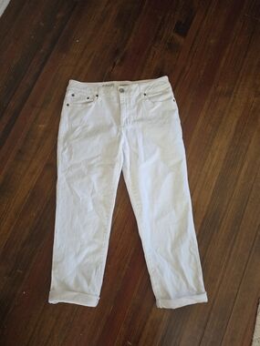 DKNY White Casual Rolled-Cuff Jeans